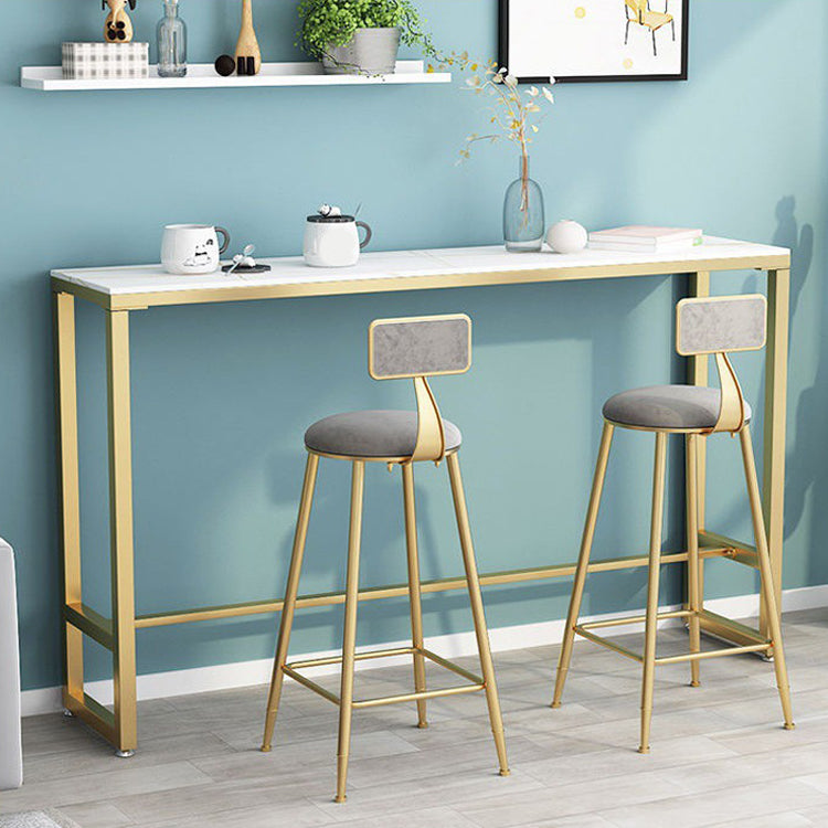 Low Back Dining Stool Contemporary Bar Stool with Metal Base