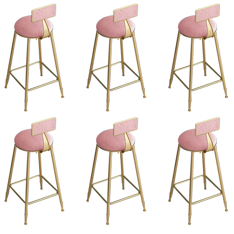 Low Back Dining Stool Contemporary Bar Stool with Metal Base