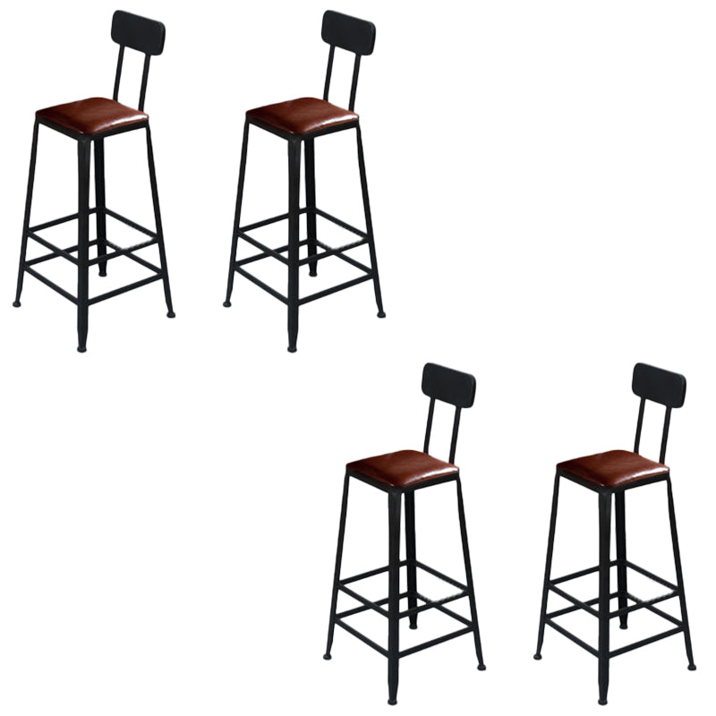 Low Back Dining Stools Contemporary Bar Stools with Metal Base