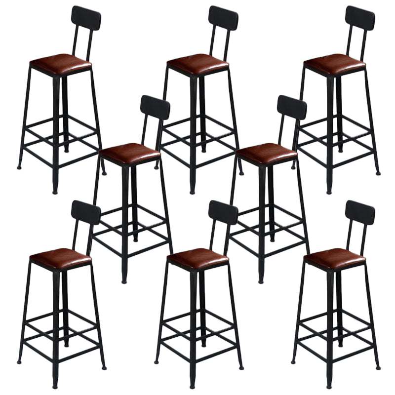 Low Back Dining Stools Contemporary Bar Stools with Metal Base