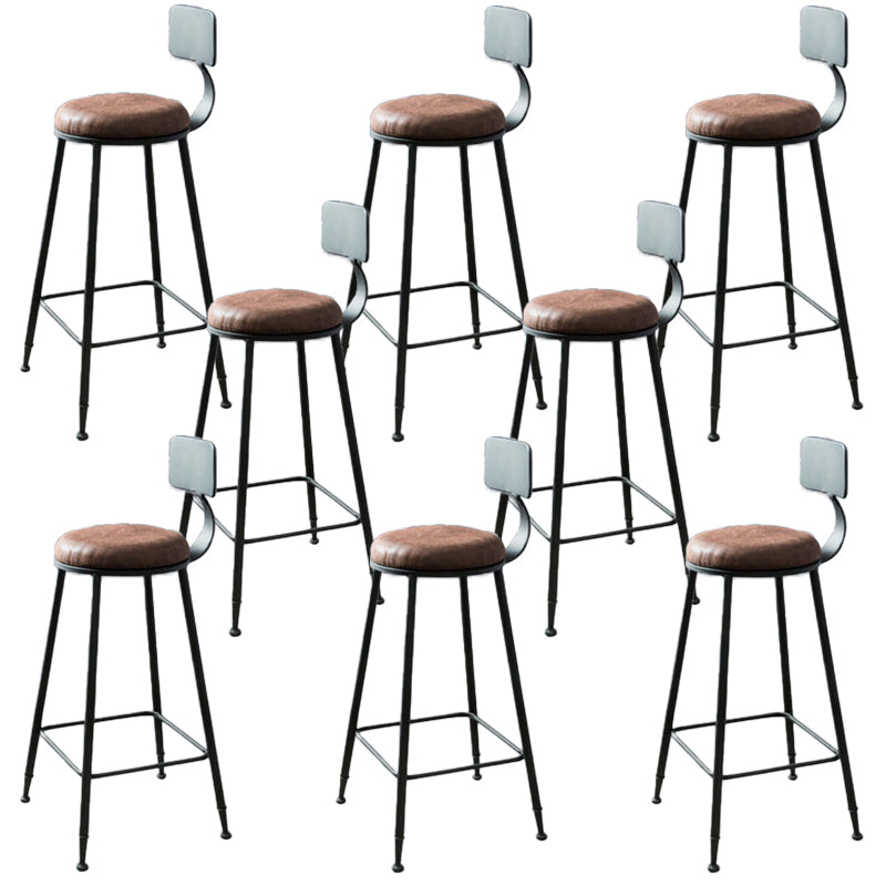 Low Back Dining Stools Contemporary Bar Stools with Metal Base