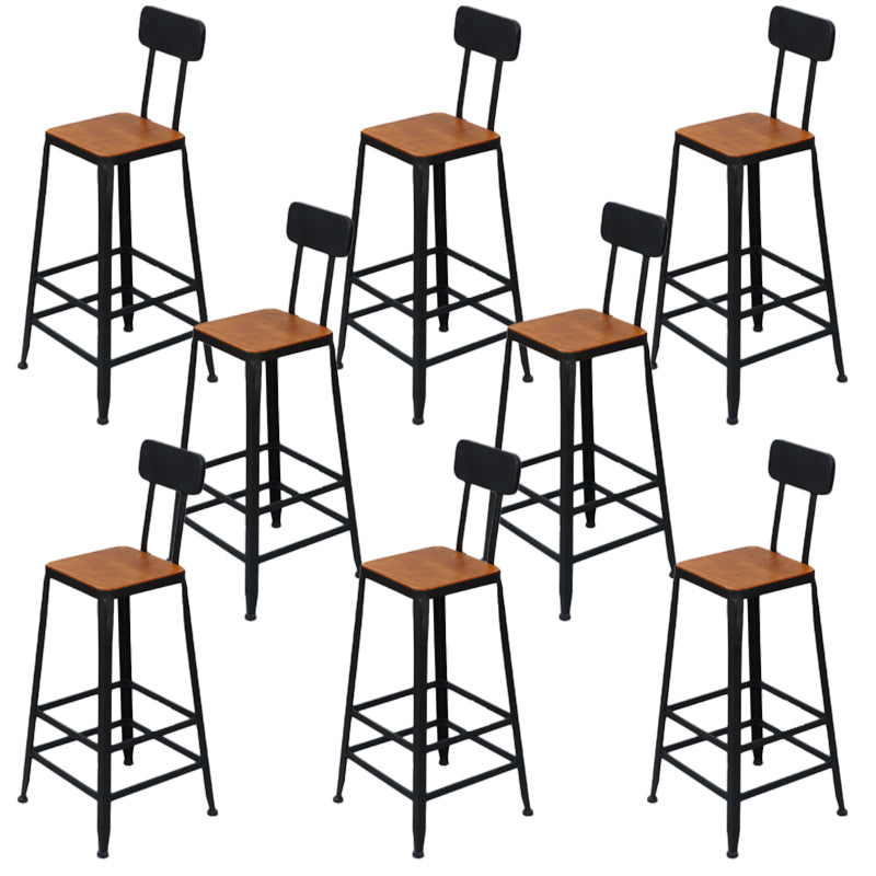 Low Back Dining Stools Contemporary Bar Stools with Metal Base