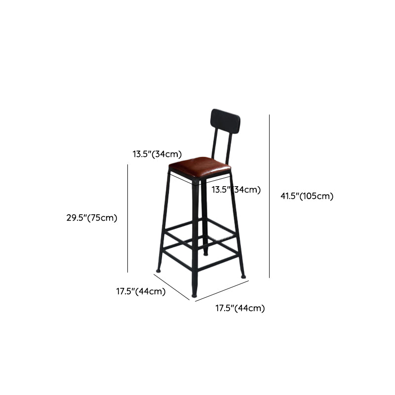 Low Back Dining Stools Contemporary Bar Stools with Metal Base