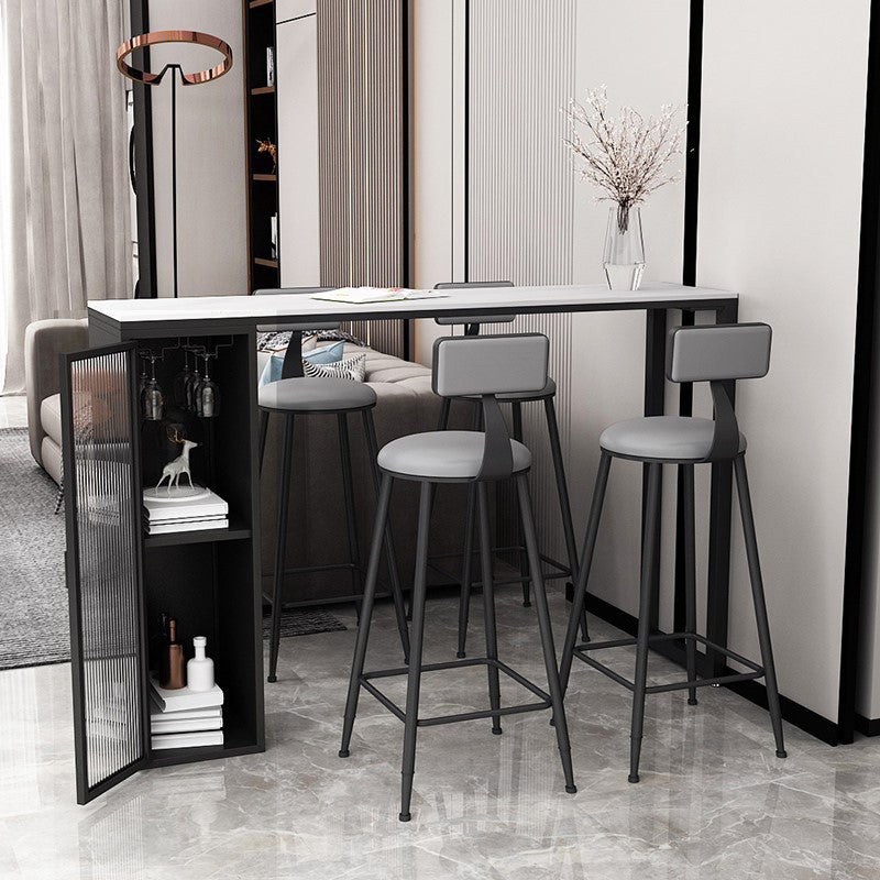 Contemporary Dining Stools Armless Bar Stools with Metal Base