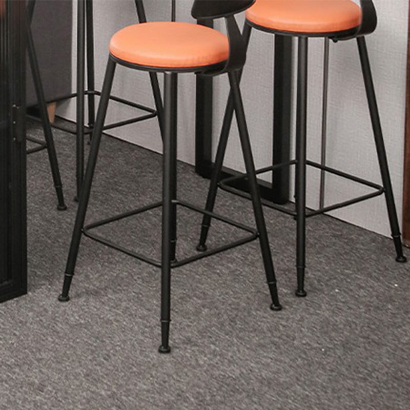 Contemporary Dining Stools Armless Bar Stools with Metal Base