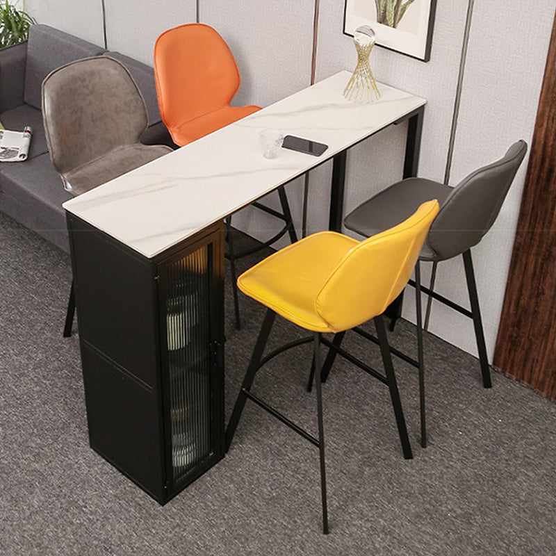 Contemporary Dining Stools Armless Bar Stools with Metal Base