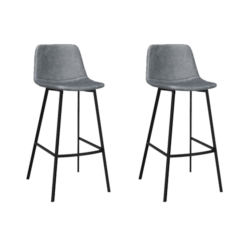 Contemporary Dining Stools Armless Bar Stools with Metal Base