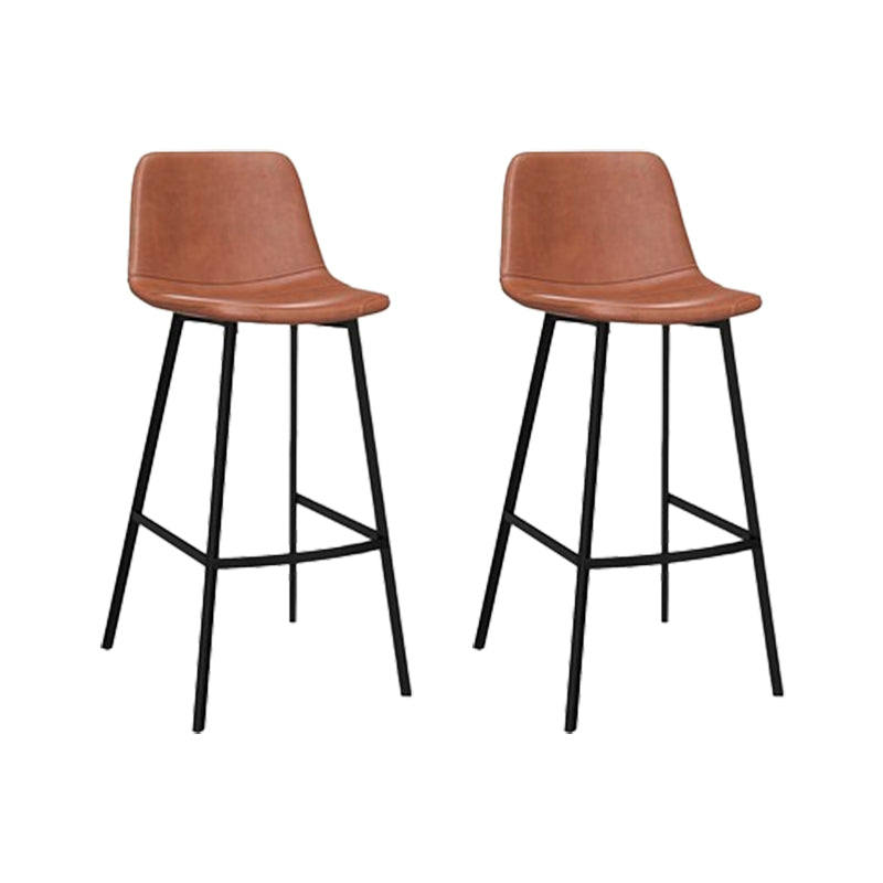 Contemporary Dining Stools Armless Bar Stools with Metal Base