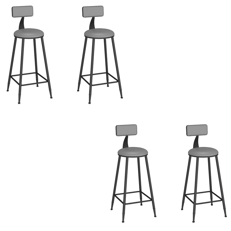 Contemporary Dining Stools Armless Bar Stools with Metal Base