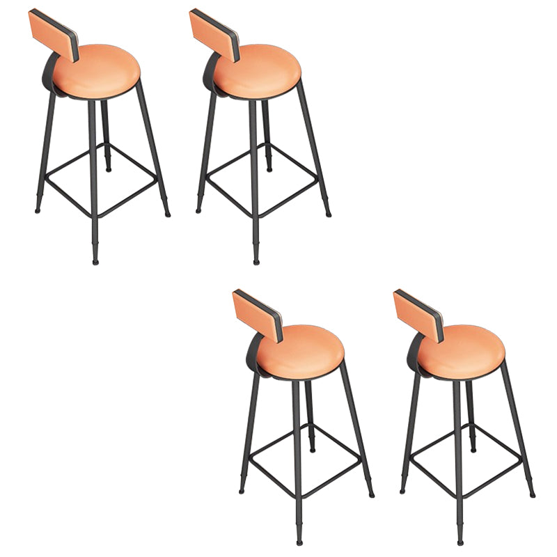 Contemporary Dining Stools Armless Bar Stools with Metal Base