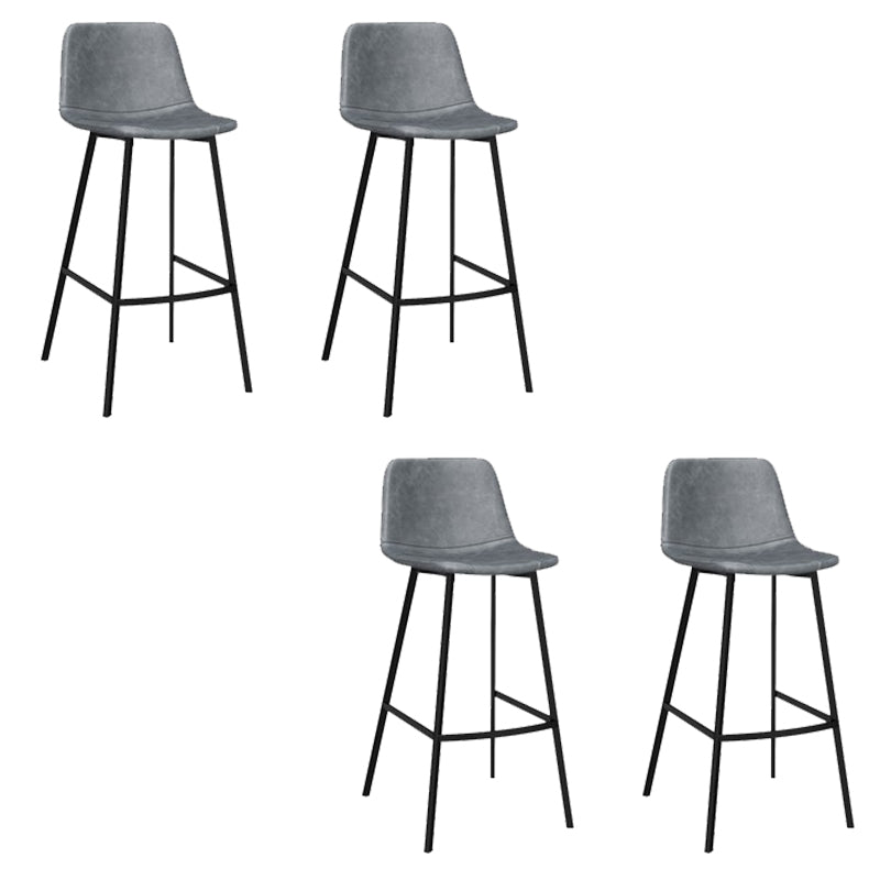 Contemporary Dining Stools Armless Bar Stools with Metal Base