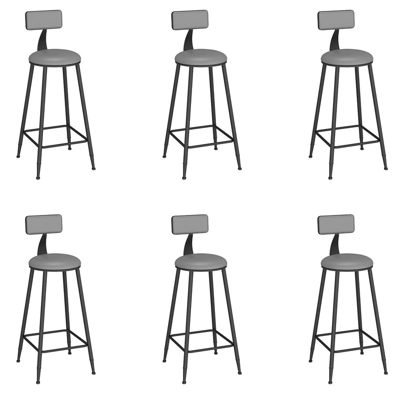 Contemporary Dining Stools Armless Bar Stools with Metal Base