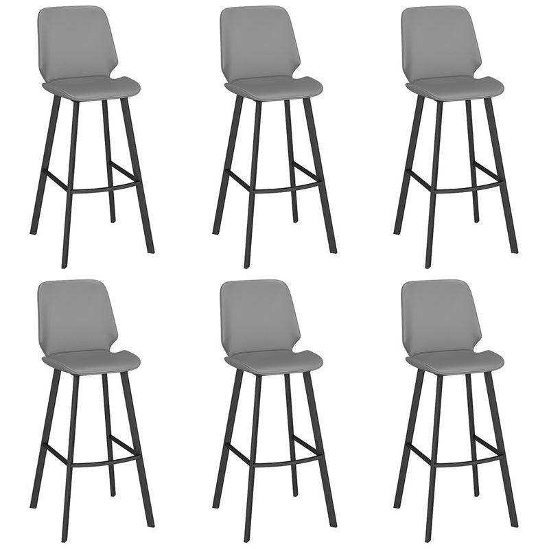 Contemporary Dining Stools Armless Bar Stools with Metal Base