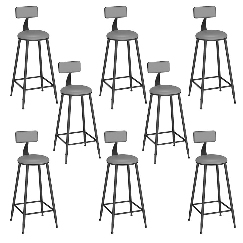 Contemporary Dining Stools Armless Bar Stools with Metal Base