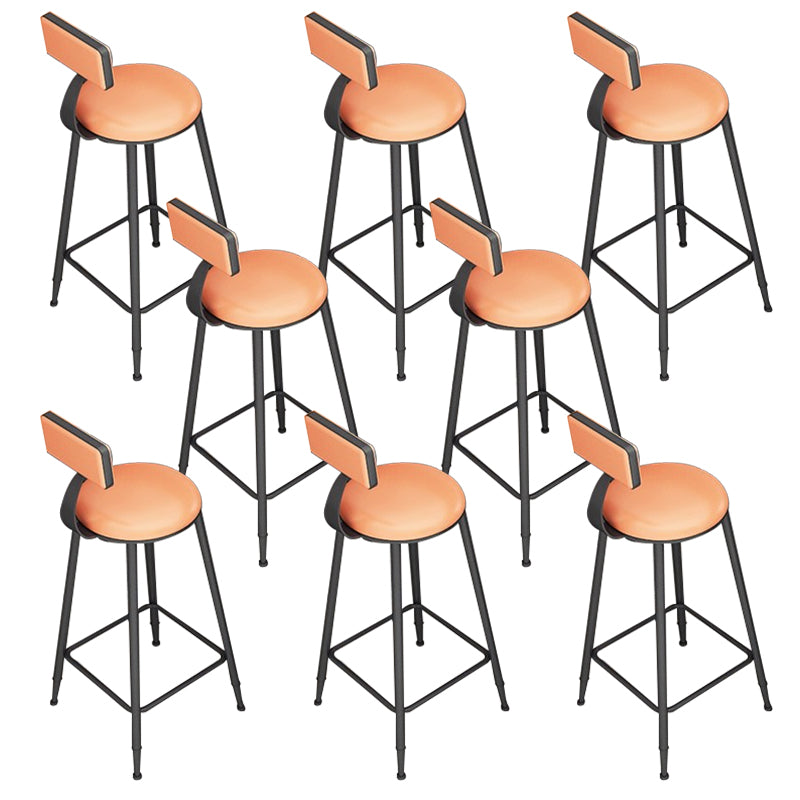 Contemporary Dining Stools Armless Bar Stools with Metal Base