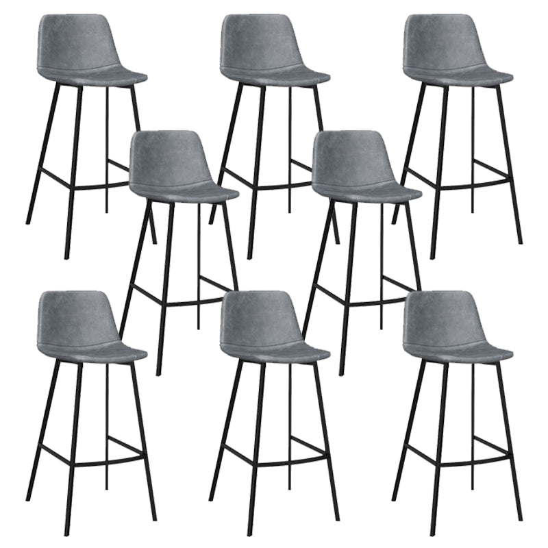 Contemporary Dining Stools Armless Bar Stools with Metal Base