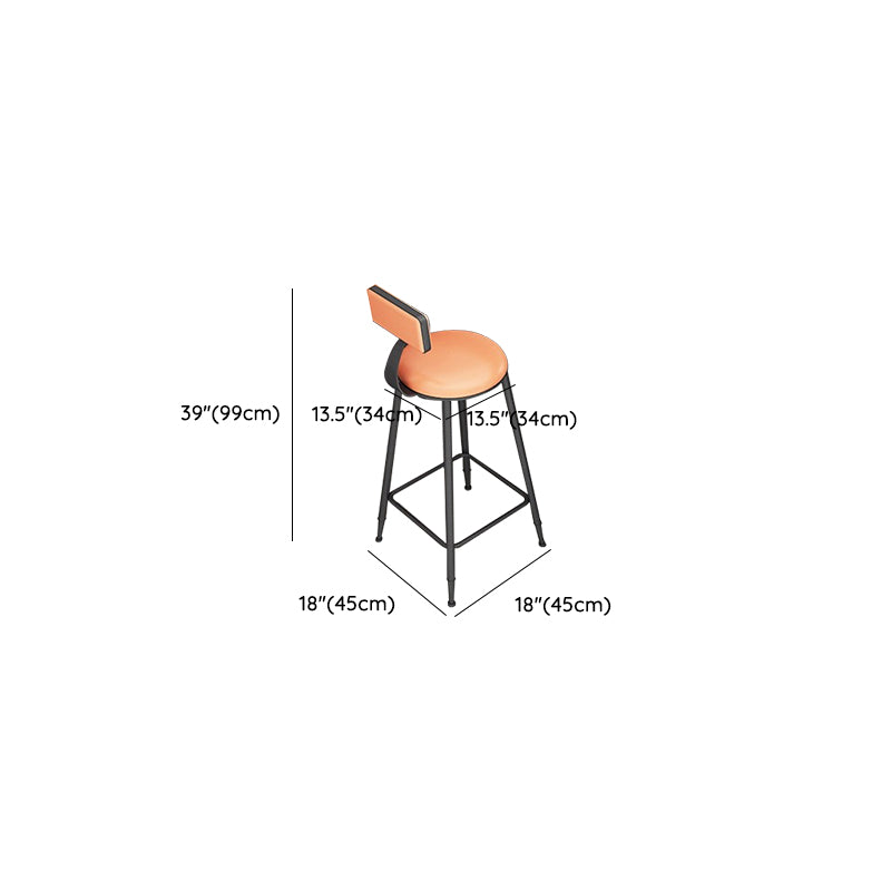 Contemporary Dining Stools Armless Bar Stools with Metal Base
