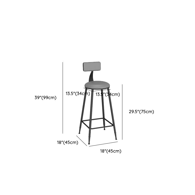 Contemporary Dining Stools Armless Bar Stools with Metal Base