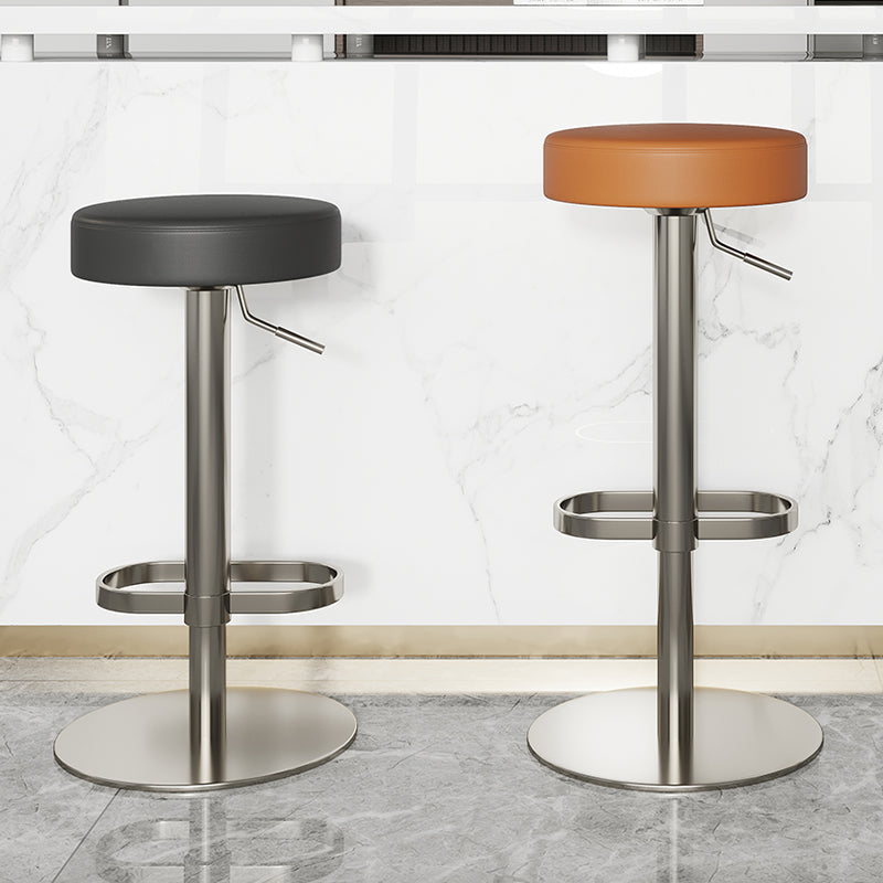 Industrial Leather Bar Stool Backless Counter Stool for Bristol