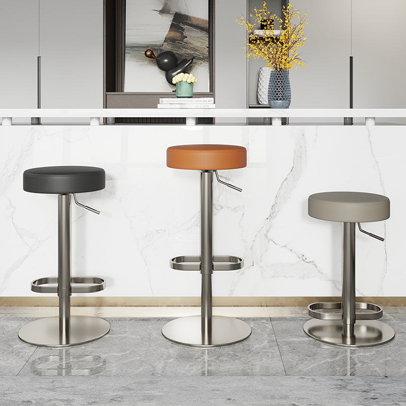 Industrial Leather Bar Stool Backless Counter Stool for Bristol