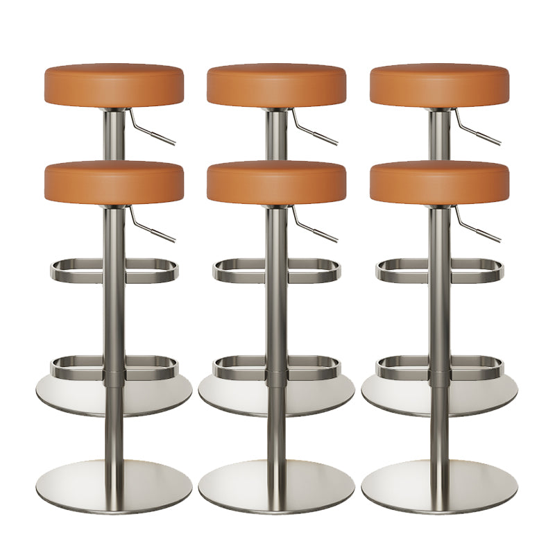 Industrial Leather Bar Stool Backless Counter Stool for Bristol