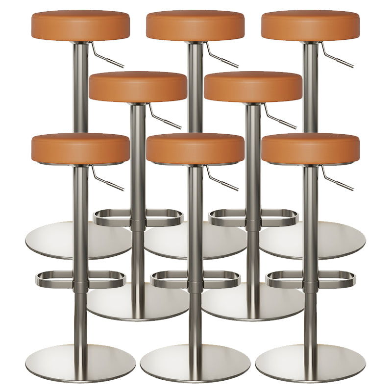 Industrial Leather Bar Stool Backless Counter Stool for Bristol
