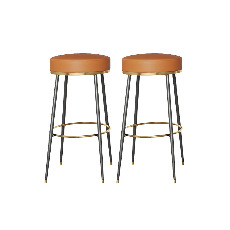 Glam Style Bar Stool Backless Leather Counter Stool for Bristol