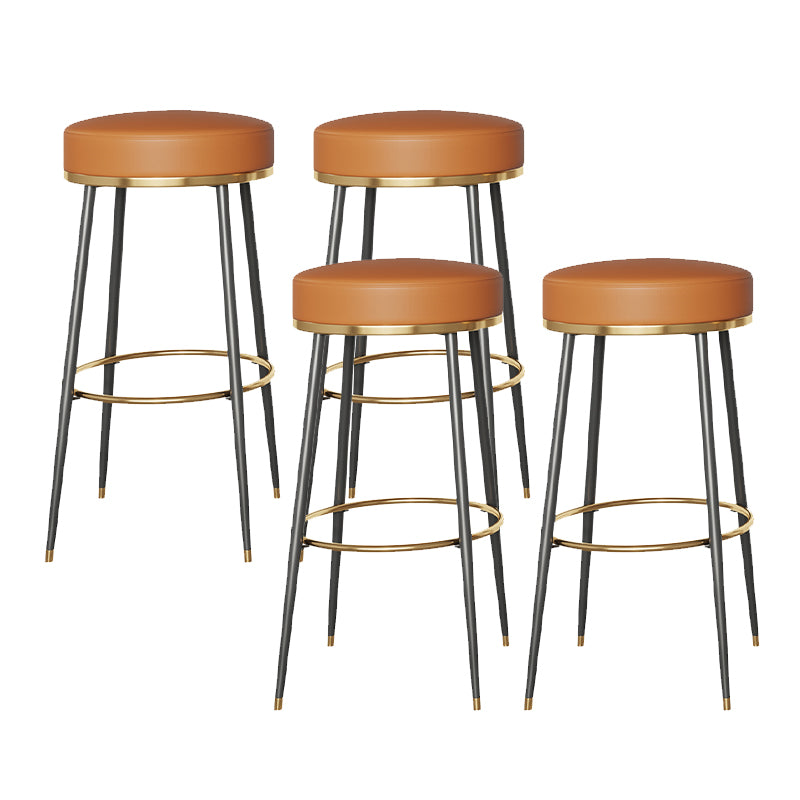 Glam Style Bar Stool Backless Leather Counter Stool for Bristol