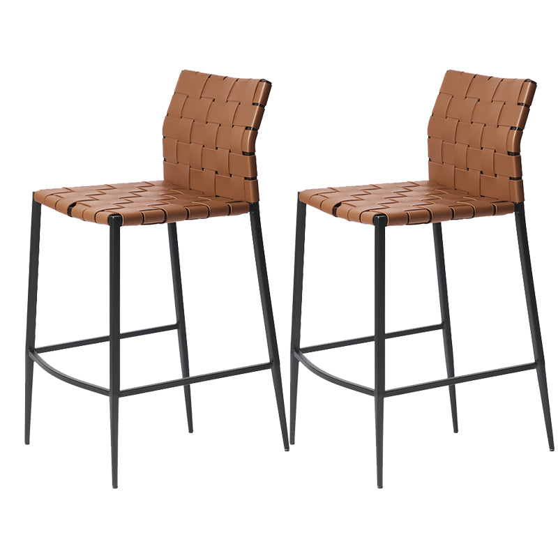 Modern Leather Bar Stool Backrest 4 Legs Counter Stool for Bristol