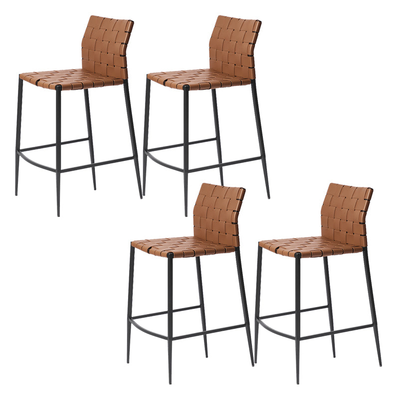 Modern Leather Bar Stool Backrest 4 Legs Counter Stool for Bristol