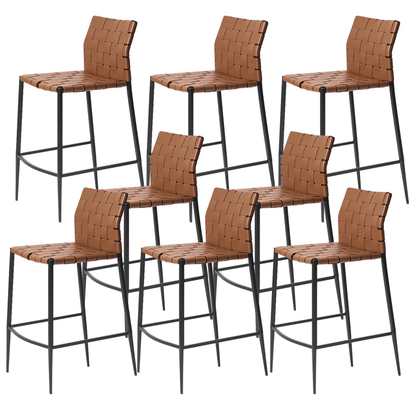 Modern Leather Bar Stool Backrest 4 Legs Counter Stool for Bristol