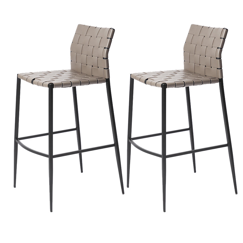Modern Leather Bar Stool Backrest 4 Legs Counter Stool for Bristol