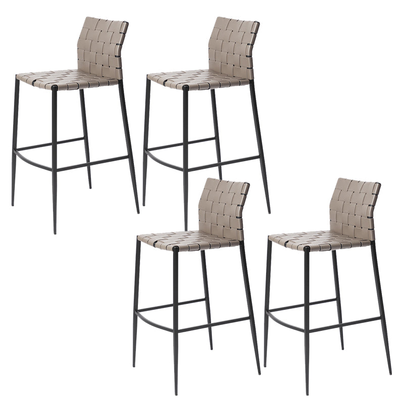 Modern Leather Bar Stool Backrest 4 Legs Counter Stool for Bristol