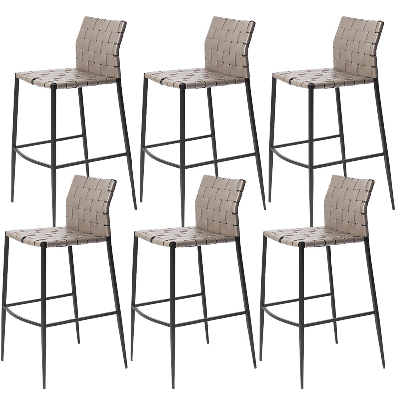 Modern Leather Bar Stool Backrest 4 Legs Counter Stool for Bristol