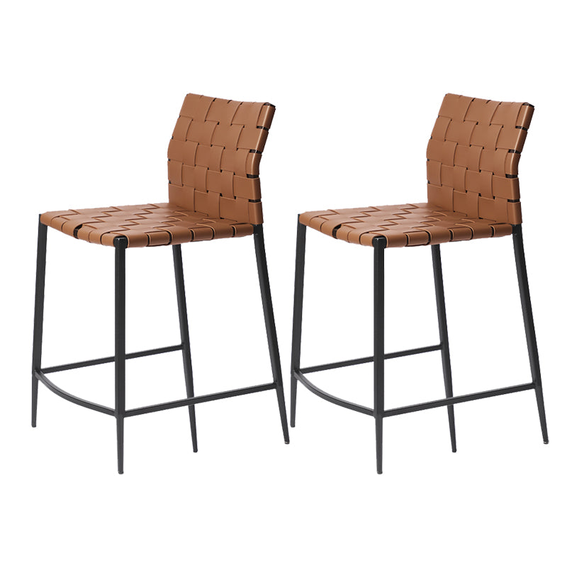 Modern Leather Bar Stool Backrest 4 Legs Counter Stool for Bristol