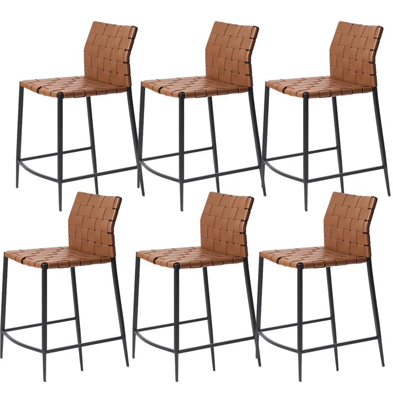 Modern Leather Bar Stool Backrest 4 Legs Counter Stool for Bristol