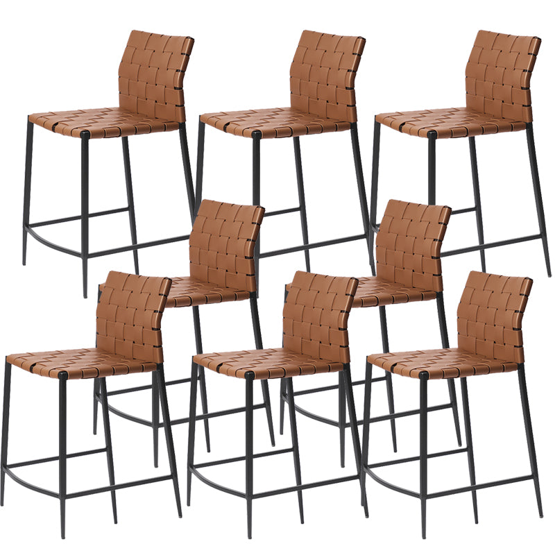 Modern Leather Bar Stool Backrest 4 Legs Counter Stool for Bristol