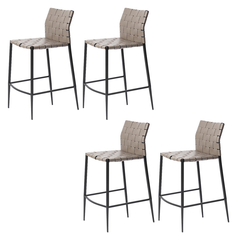 Modern Leather Bar Stool Backrest 4 Legs Counter Stool for Bristol