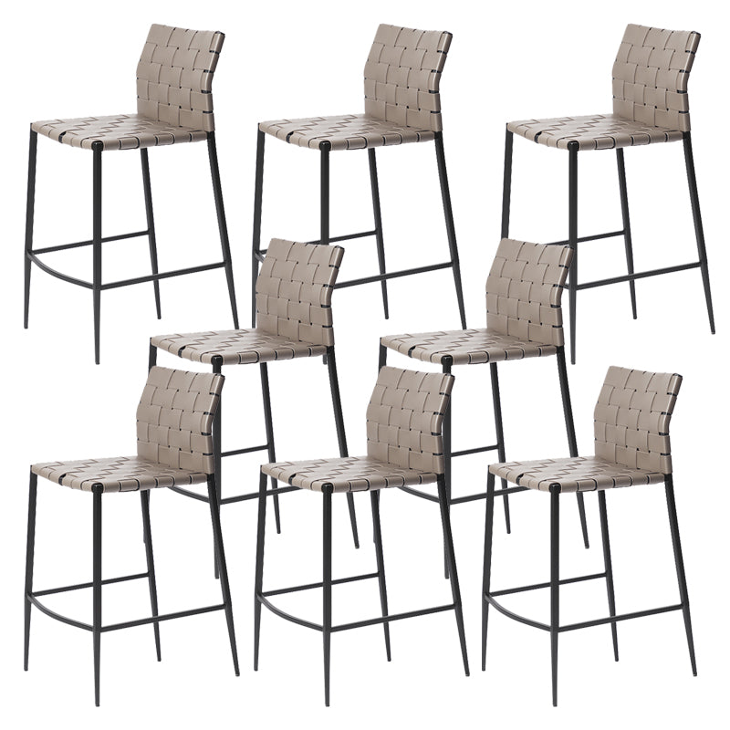 Modern Leather Bar Stool Backrest 4 Legs Counter Stool for Bristol