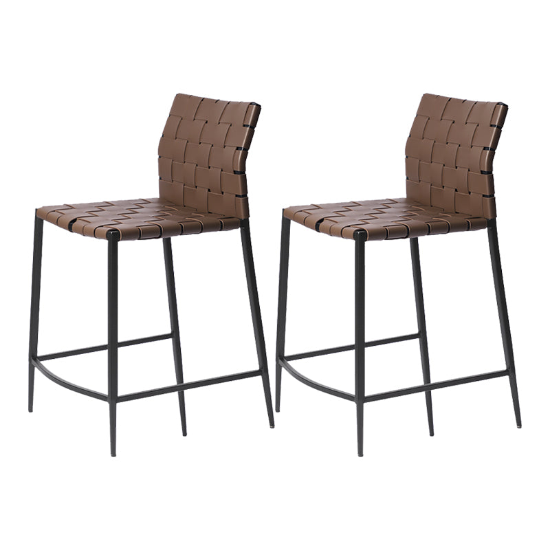 Modern Leather Bar Stool Backrest 4 Legs Counter Stool for Bristol