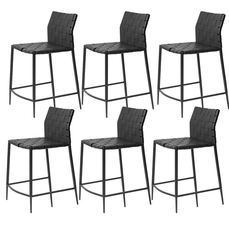 Modern Leather Bar Stool Backrest 4 Legs Counter Stool for Bristol