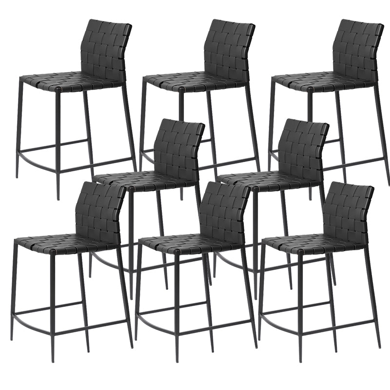 Modern Leather Bar Stool Backrest 4 Legs Counter Stool for Bristol