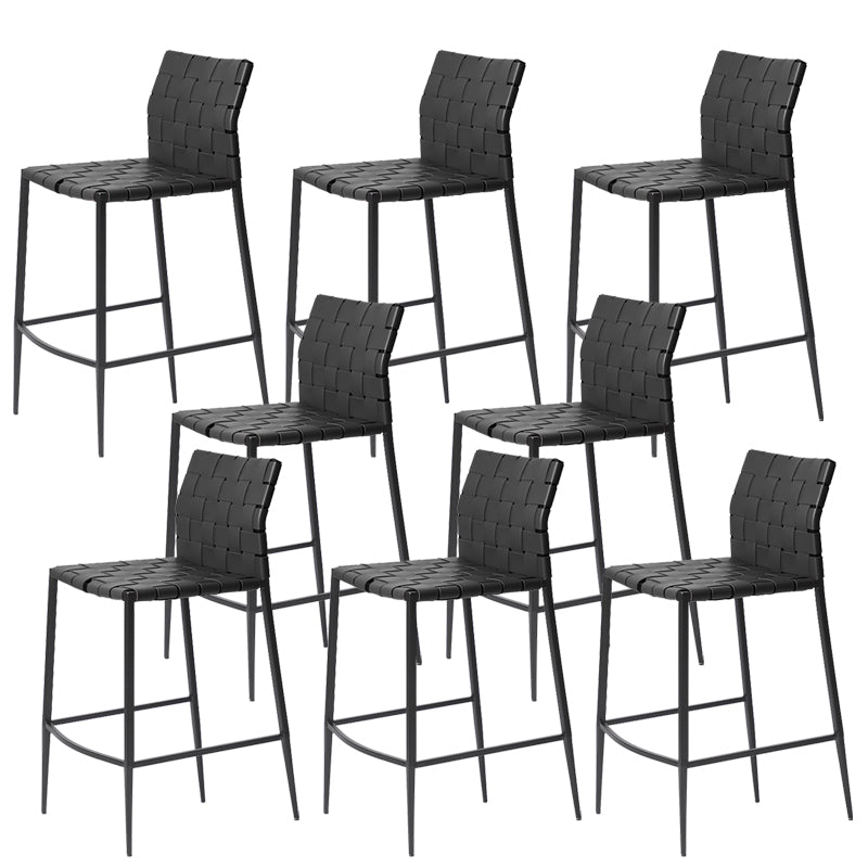 Modern Leather Bar Stool Backrest 4 Legs Counter Stool for Bristol