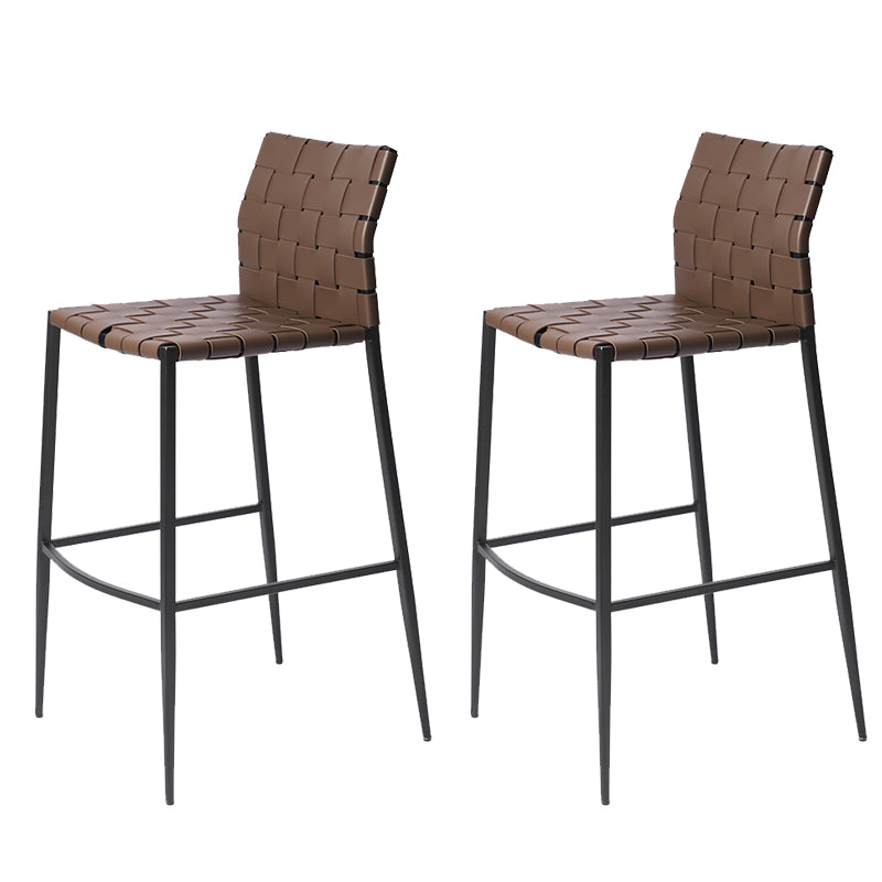 Modern Leather Bar Stool Backrest 4 Legs Counter Stool for Bristol