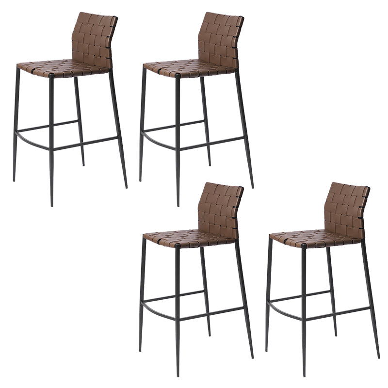 Modern Leather Bar Stool Backrest 4 Legs Counter Stool for Bristol