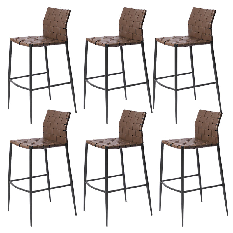Modern Leather Bar Stool Backrest 4 Legs Counter Stool for Bristol