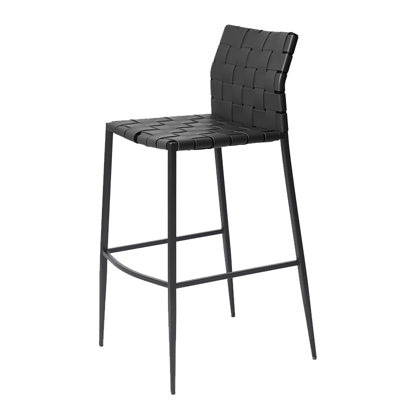 Modern Leather Bar Stool Backrest 4 Legs Counter Stool for Bristol