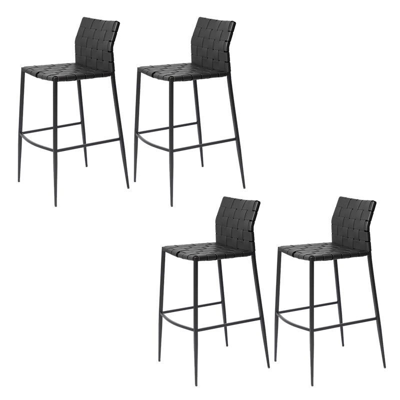 Modern Leather Bar Stool Backrest 4 Legs Counter Stool for Bristol