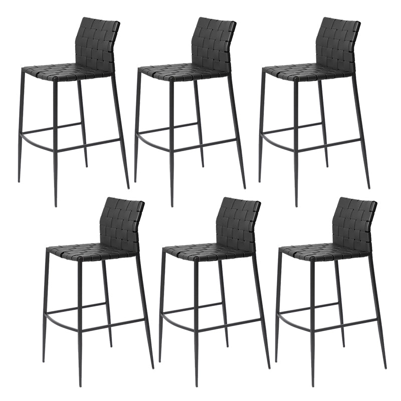 Modern Leather Bar Stool Backrest 4 Legs Counter Stool for Bristol