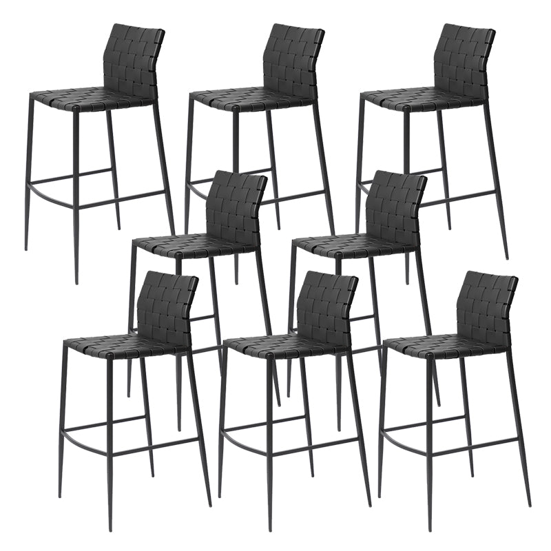 Modern Leather Bar Stool Backrest 4 Legs Counter Stool for Bristol